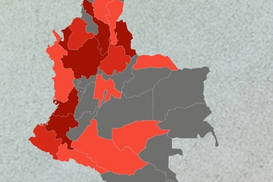 map of acts of political violence in Colombia